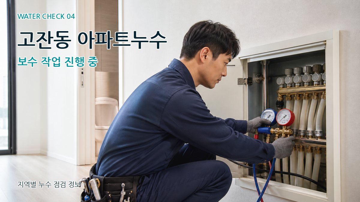 고잔동 아파트누수 보수 작업 진행 중