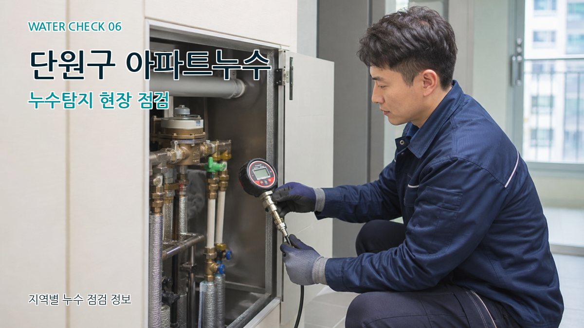단원구 아파트누수 누수탐지 현장 점검